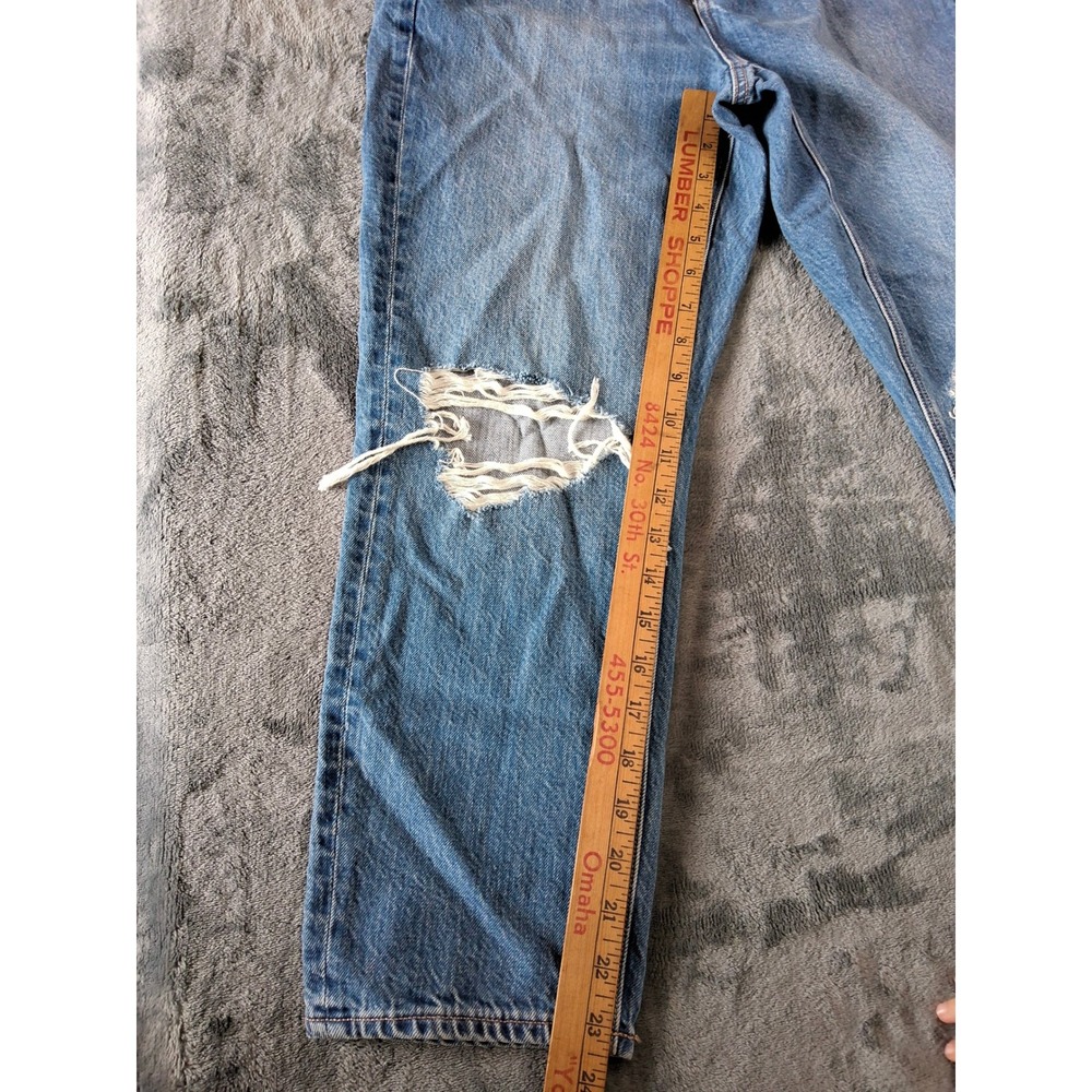American Eagle Highest Rise Mom Jeans Gemini Blue Distressed 4 X-Short 34127308 - Picture 4 of 8